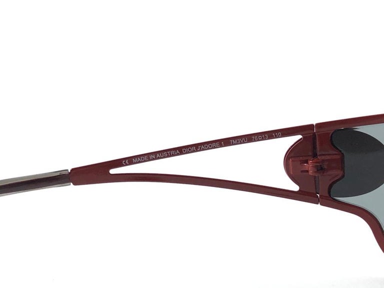 Vintage Christian Dior J'Adore Burgundy Wrap Sunglasses Fall 2000 Y2K