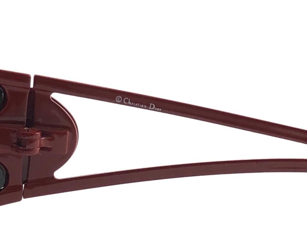 Gray Vintage Christian Dior J'Adore Burgundy Wrap Sunglasses Fall 2000 Y2K For Sale