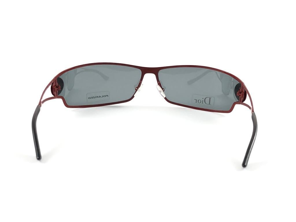 Vintage Christian Dior J'Adore Burgundy Wrap Sunglasses Fall 2000 Y2K In New Condition For Sale In Baleares, Baleares