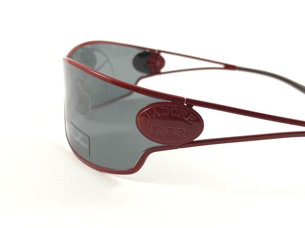 Women's or Men's Vintage Christian Dior J'Adore Burgundy Wrap Sunglasses Fall 2000 Y2K For Sale