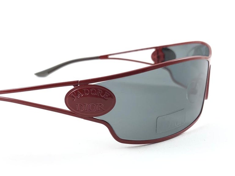 Vintage Christian Dior J'Adore Burgundy Wrap Sunglasses Fall 2000 Y2K