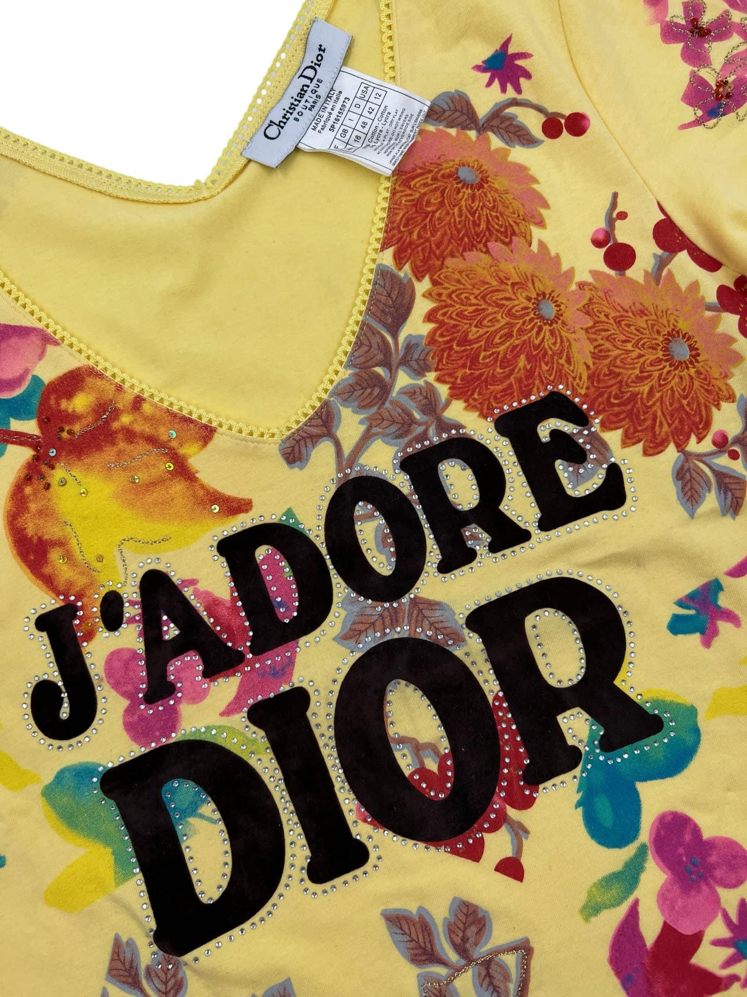 Beige Vintage CHRISTIAN DIOR - J’adore Dior Comic Relief shirt For Sale