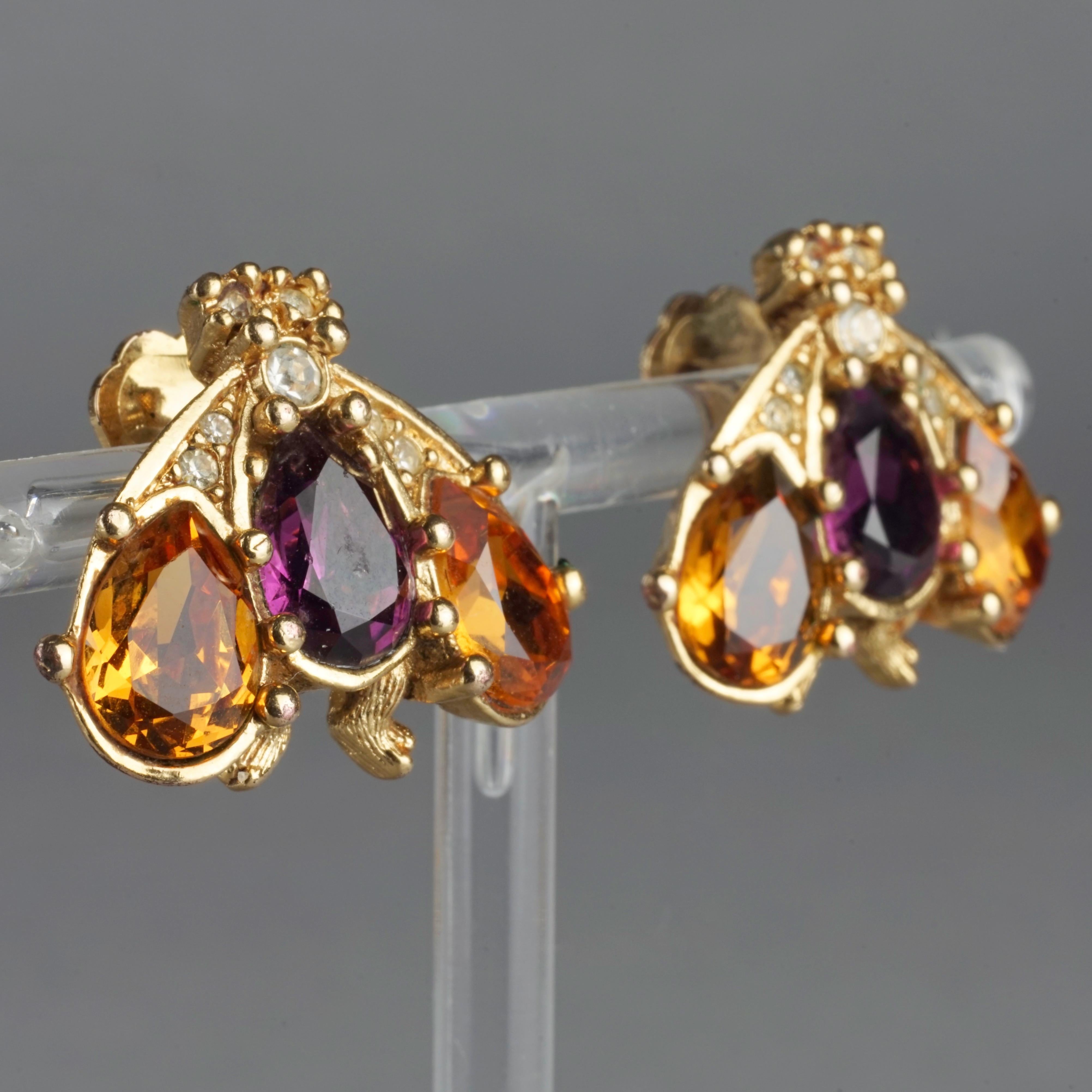 Women's Vintage CHRISTIAN DIOR Jewelled Bumble Bee Earrings
