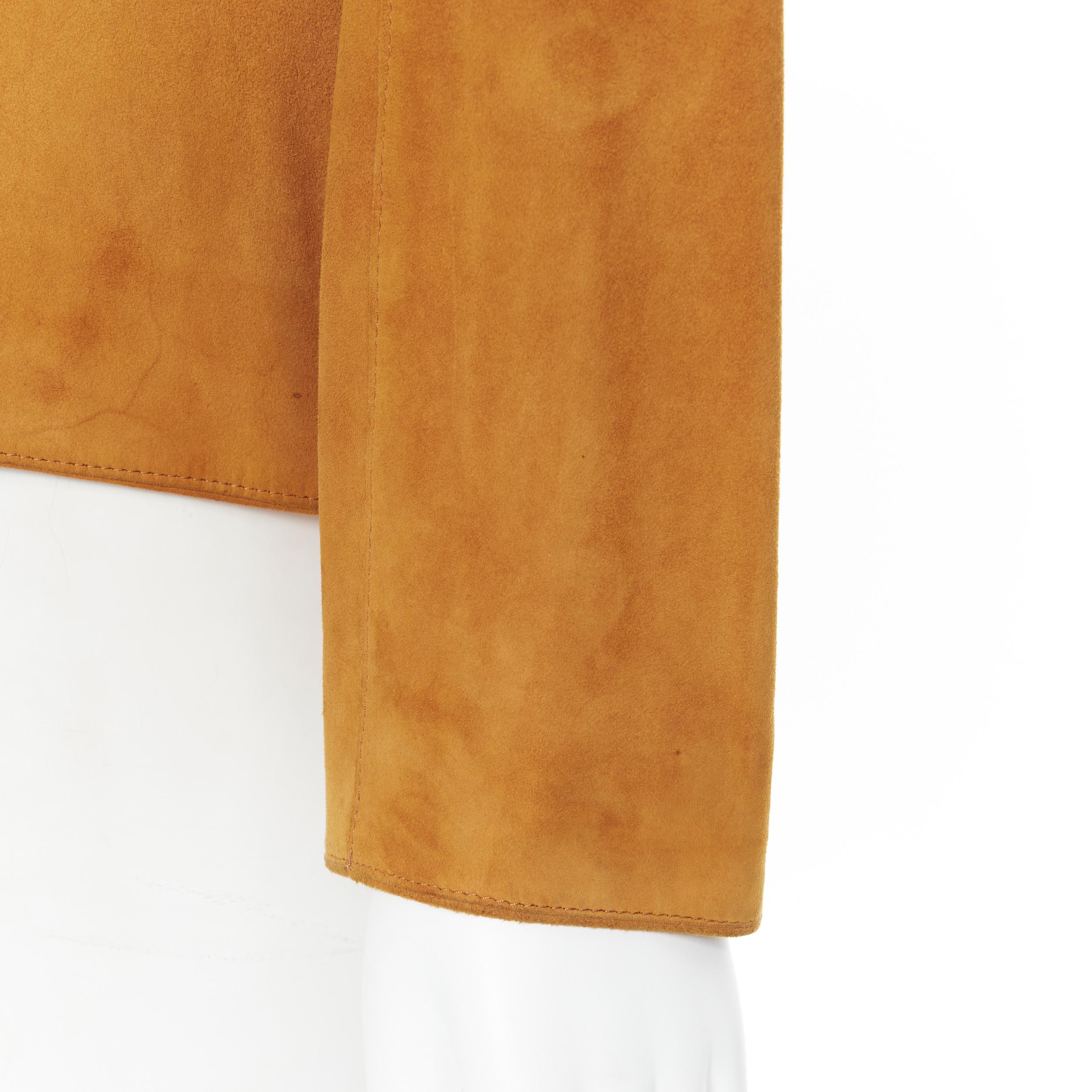vintage CHRISTIAN DIOR JOHN GALLIANO tan brown suede fox collar jacket FR40 M 1