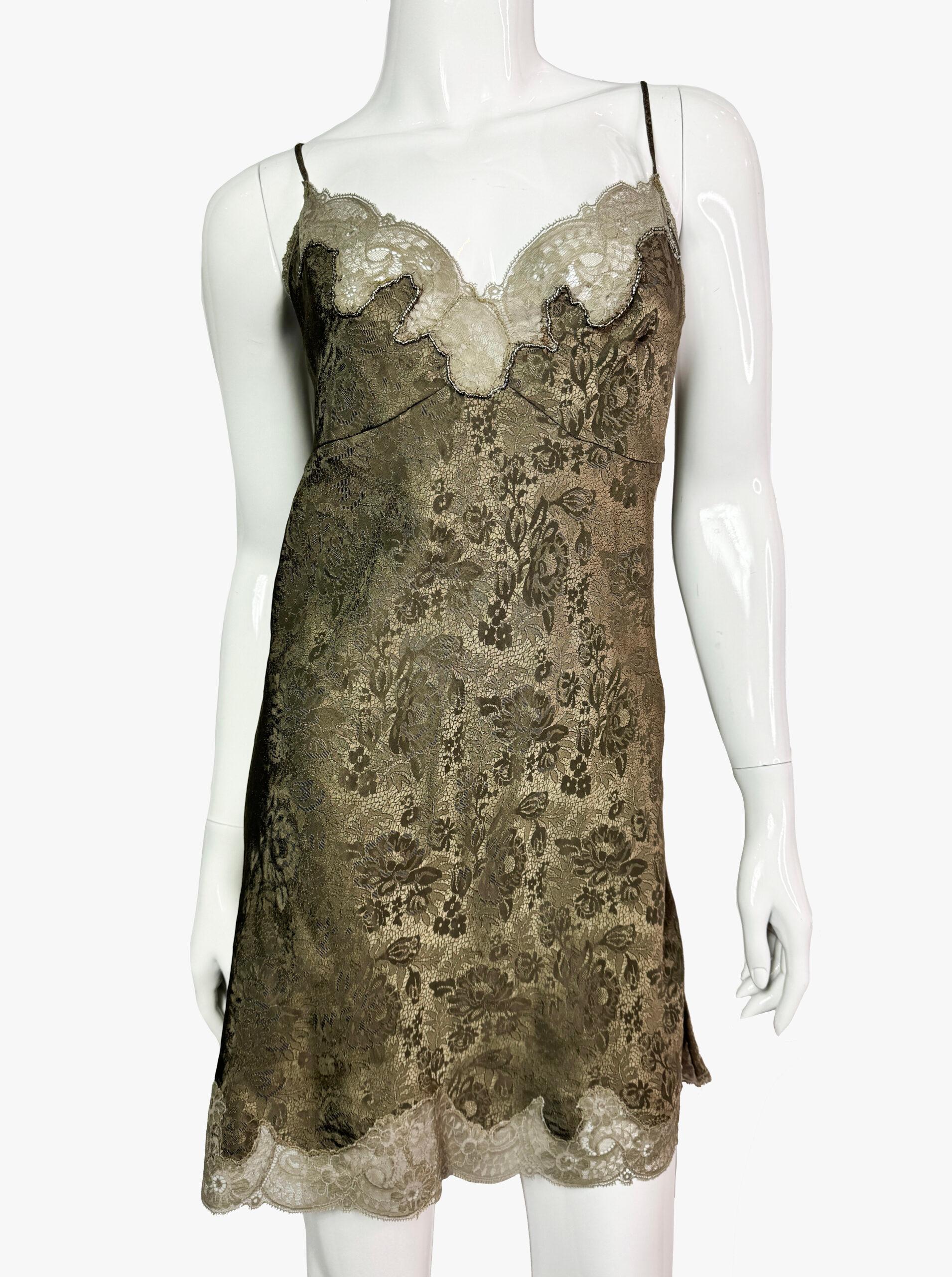 Gray Vintage Christian Dior  Lace Nightgown