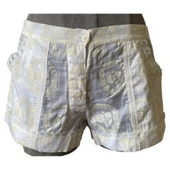 Vintage Christian Dior Spitze Trim Toile Shorts NWT Galliano Ära
