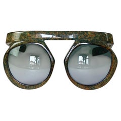 Vintage CHRISTIAN DIOR Lady Gaga Oversized Space Age Green Sunglasses