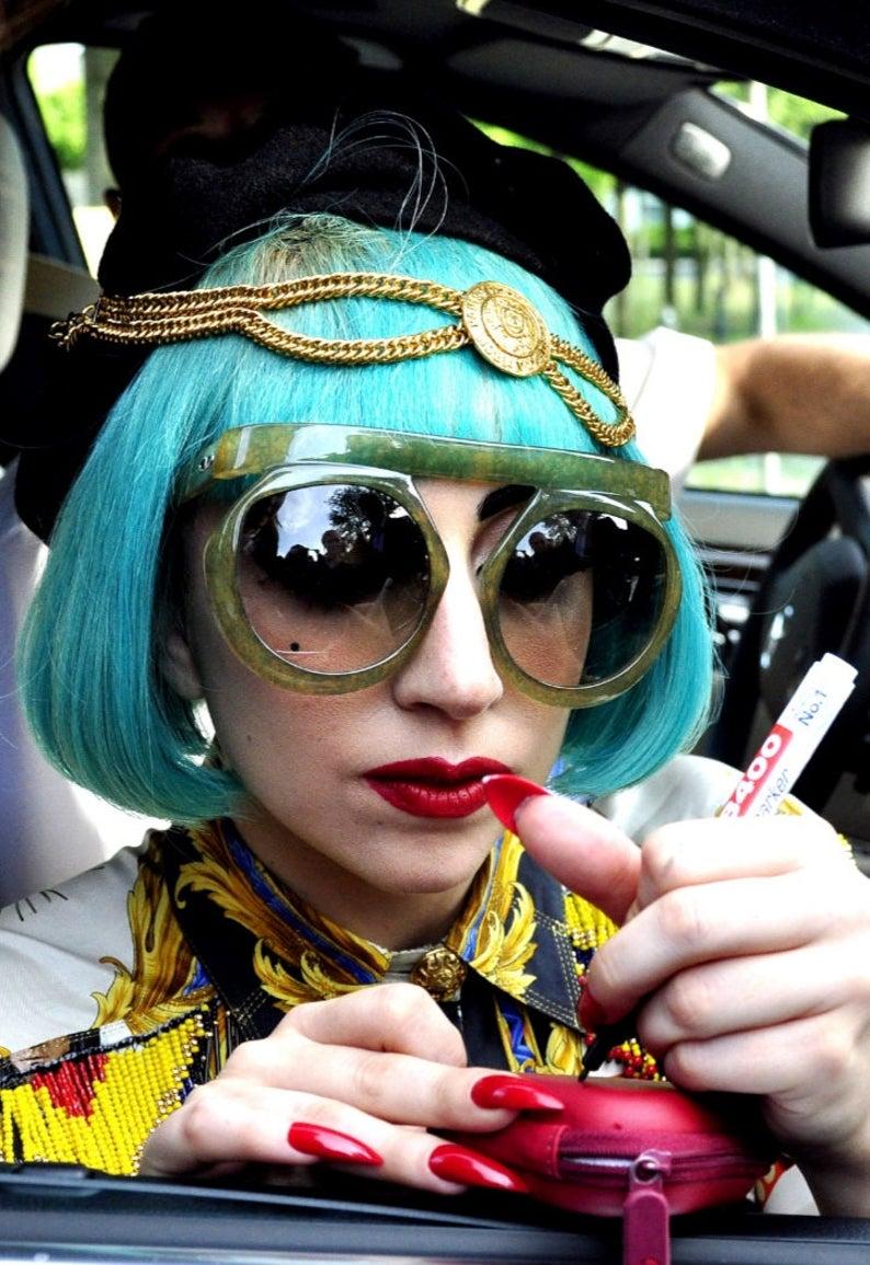 Lady gaga big sunglasses top