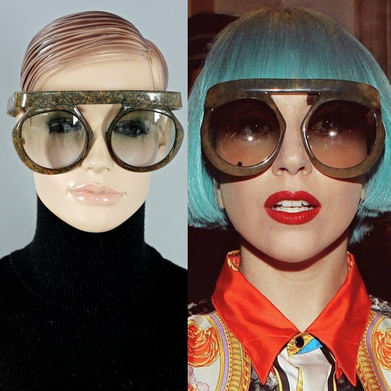 Grigio Occhiali da sole vintage Christian Dior Lady Gaga oversize A Space Age