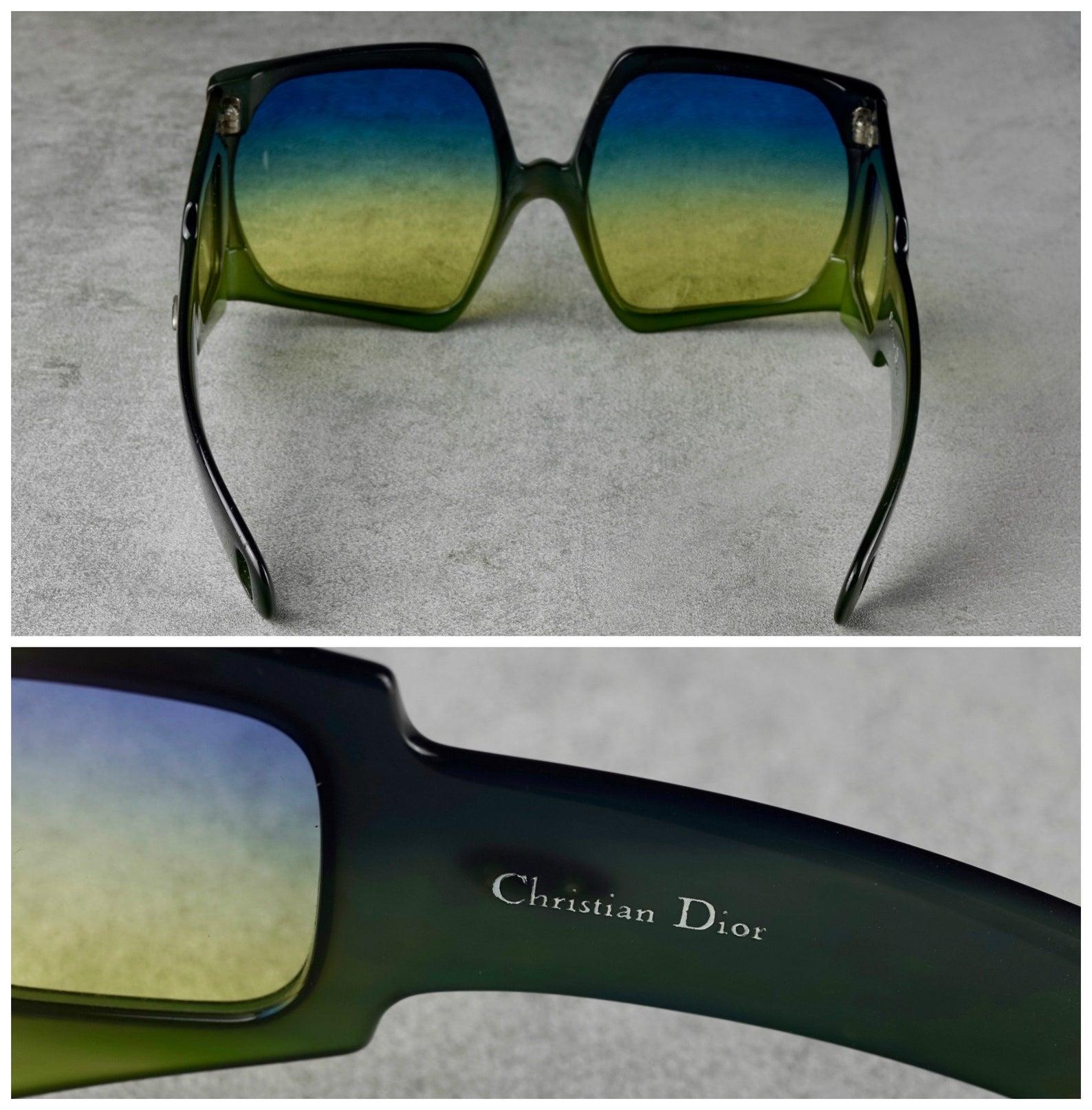 Vintage CHRISTIAN DIOR Lady Gaga Square Side Lenses Oversized Space Age Sunglass In Good Condition In Kingersheim, Alsace