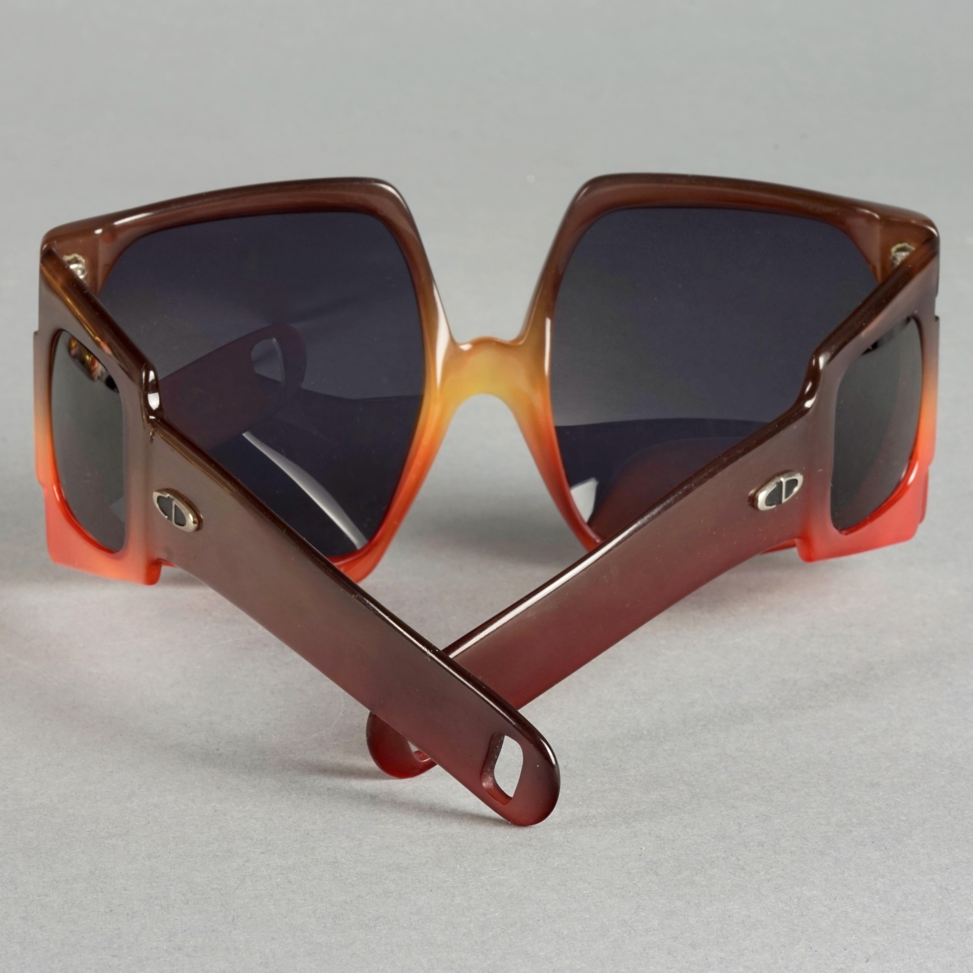 Vintage CHRISTIAN DIOR Lady Gaga Square Side Lenses Oversized Sunglasses 3