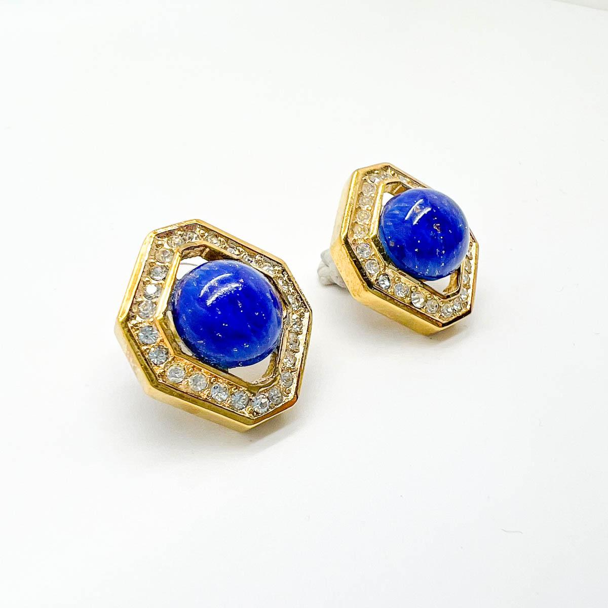 Vintage Dior Lapis Earrings. Emulating lapis lazuli and diamonds these beautiful Dior creations are a timeless style statement that will add an elegant finishing touch every wear.
With archive pieces from her own Dior collection displayed in