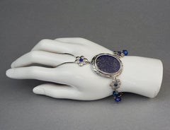 Vintage CHRISTIAN DIOR Lapis Lazuli Flower Ring Bracelet