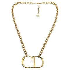 Iconic Christian Dior Large CD Logo Chain Necklace GALLIANO 2000
