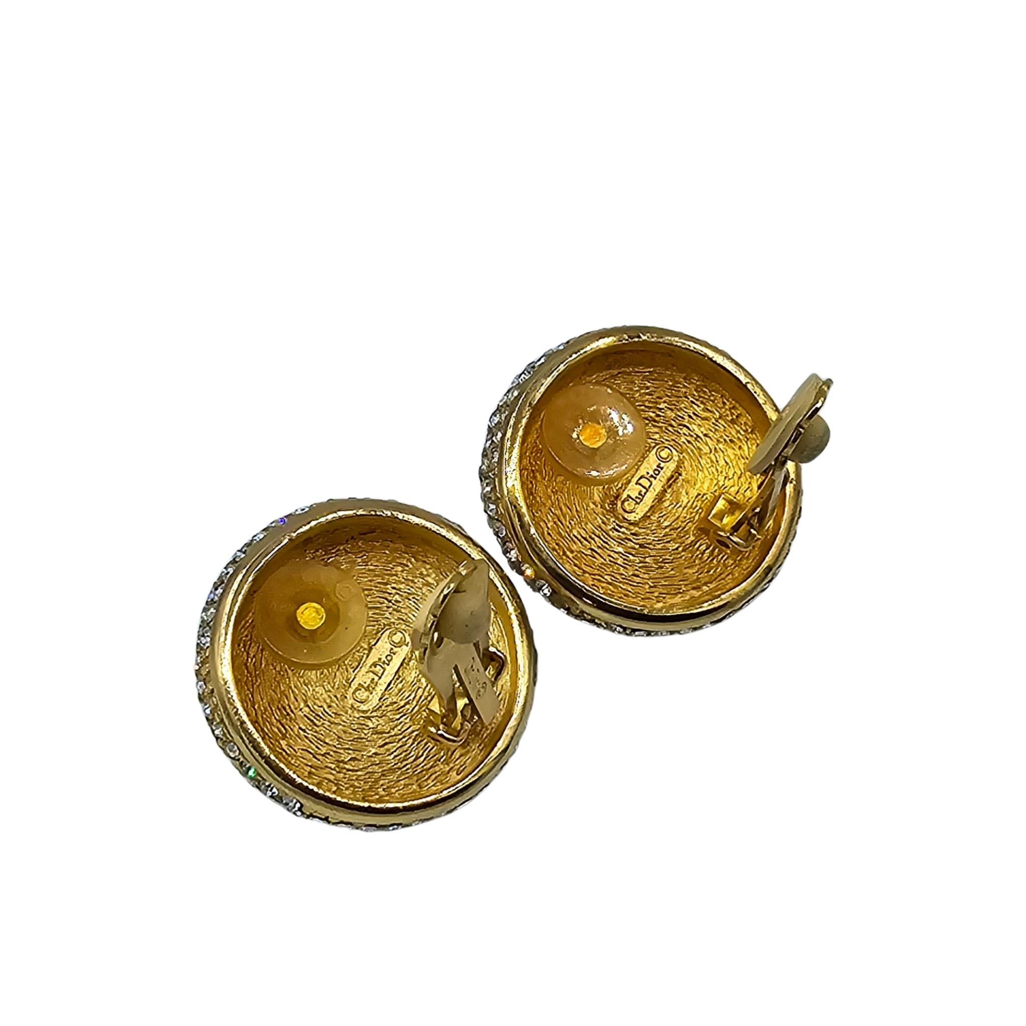 christian dior pearl clip on earrings