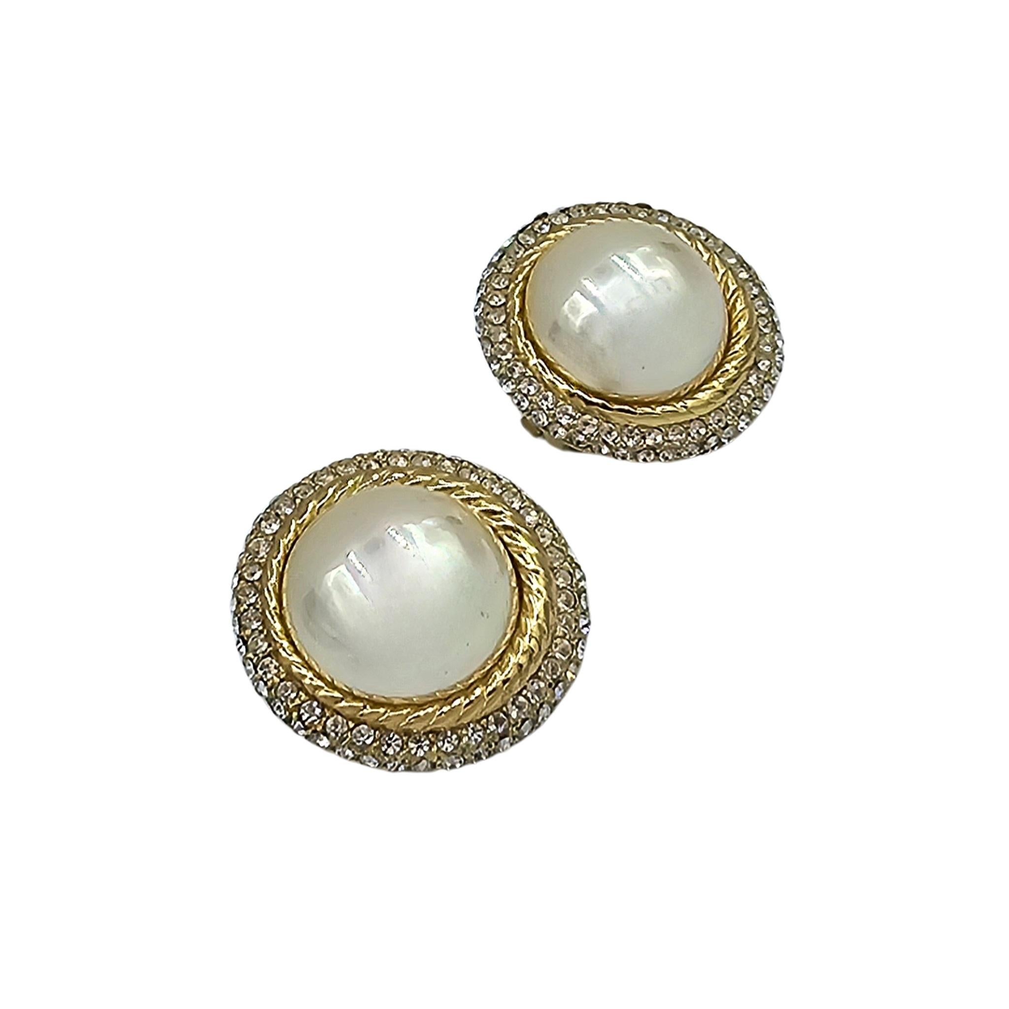 christian dior pearl earrings