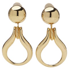 Vintage Christian Dior Large Gold-Tone Statement Earrings