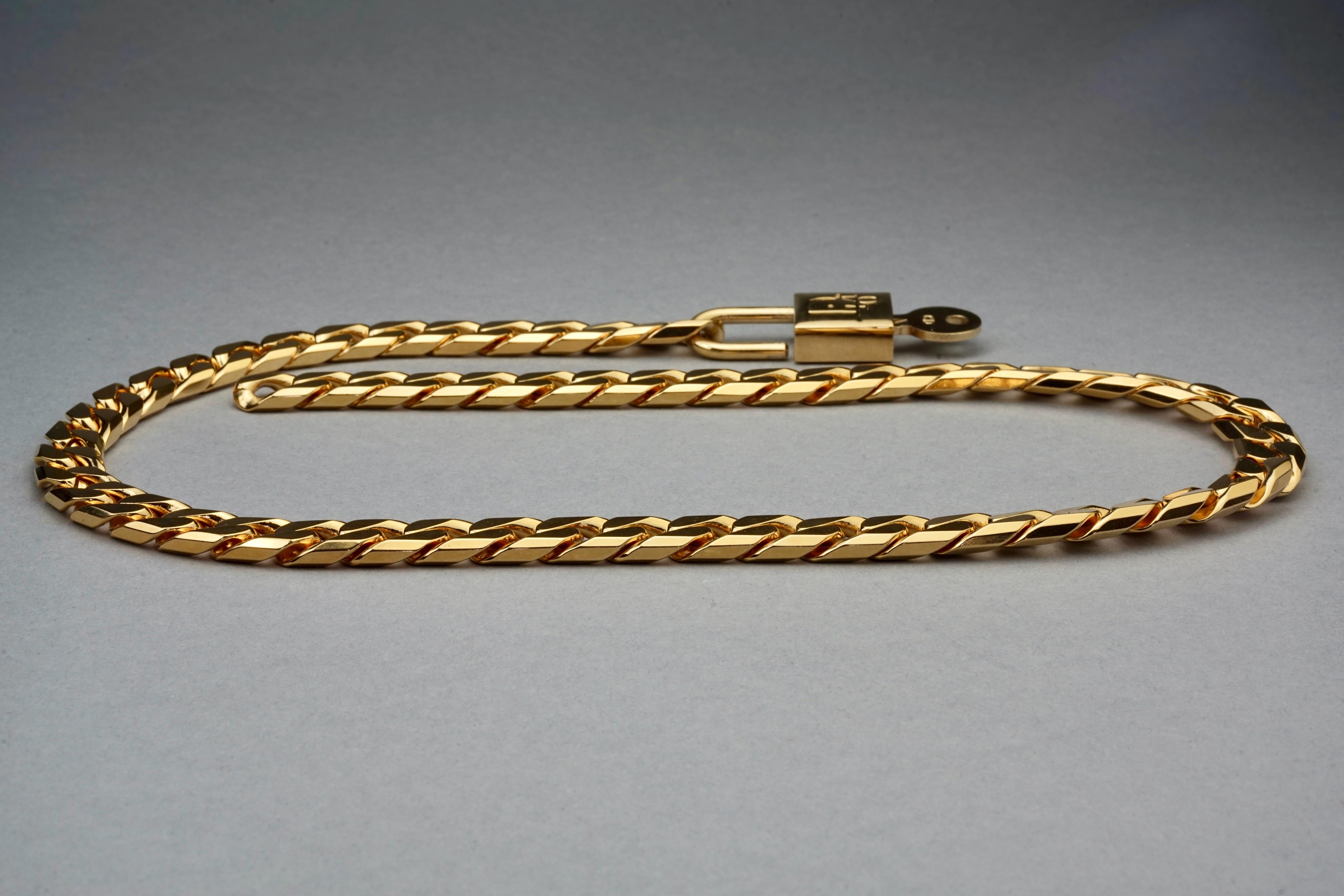 dior lock necklace gold