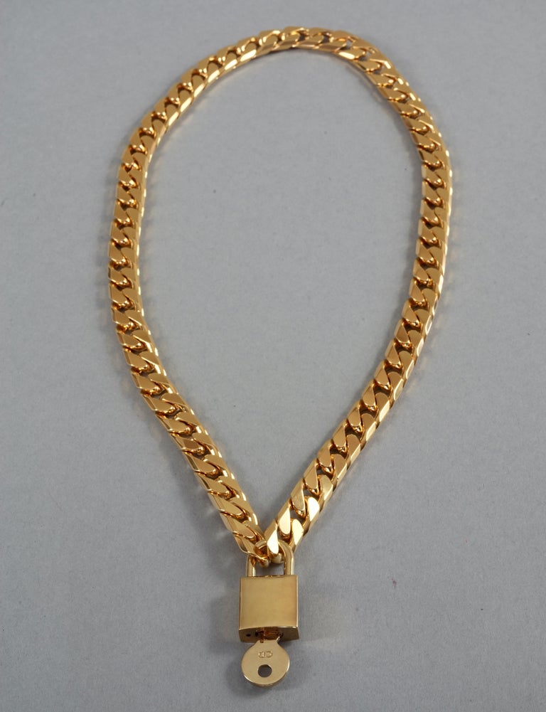 Chunky dior padlock necklace sale