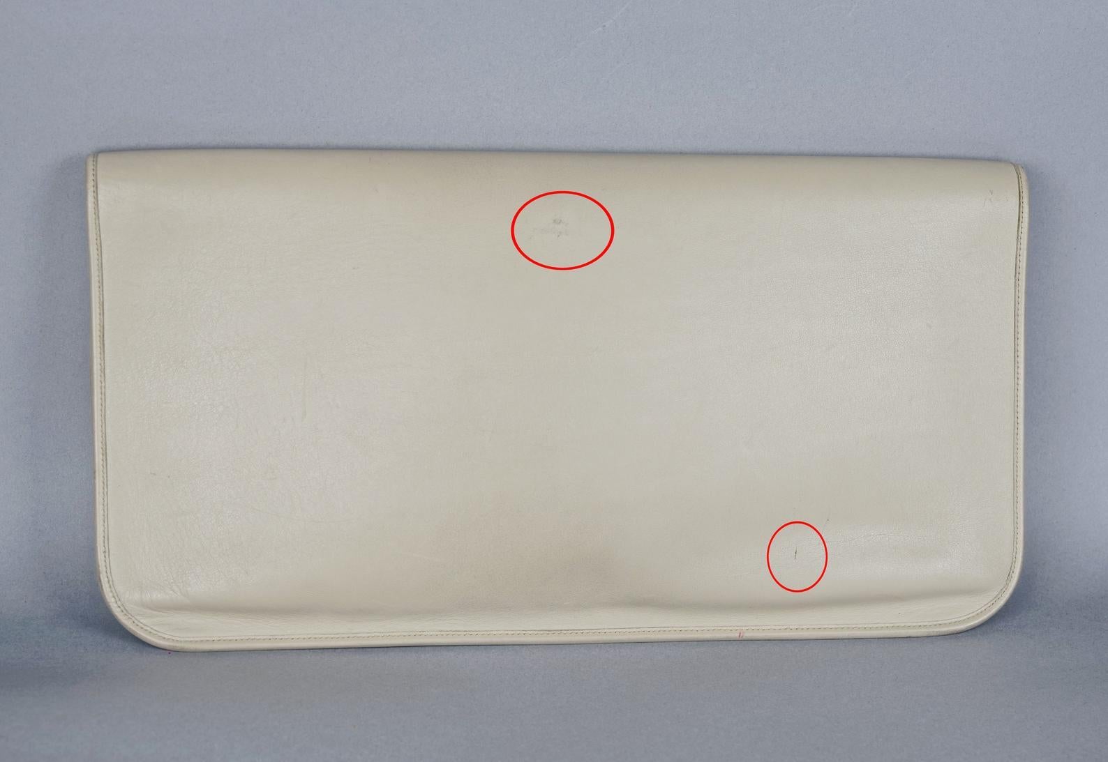 Vintage CHRISTIAN DIOR Logo Foldable Envelope Leather Clutch Bag 2