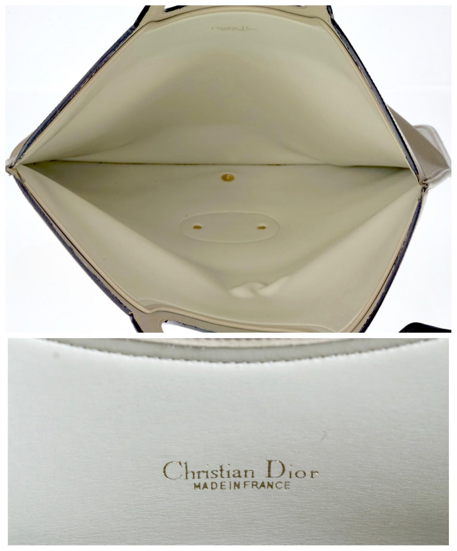Women's Vintage CHRISTIAN DIOR Logo Foldable Envelope Leather Clutch Bag