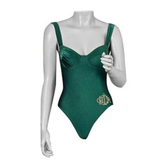 Vintage CHRISTIAN DIOR Logo Insignia Body Suit Bathing Suit