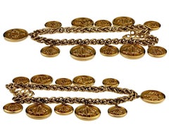 Vintage CHRISTIAN DIOR Logo Insignia Medallion Charm Necklace