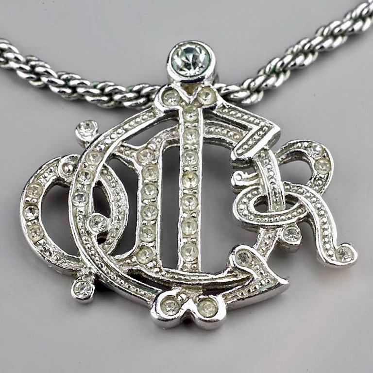 dior vintage necklace silver