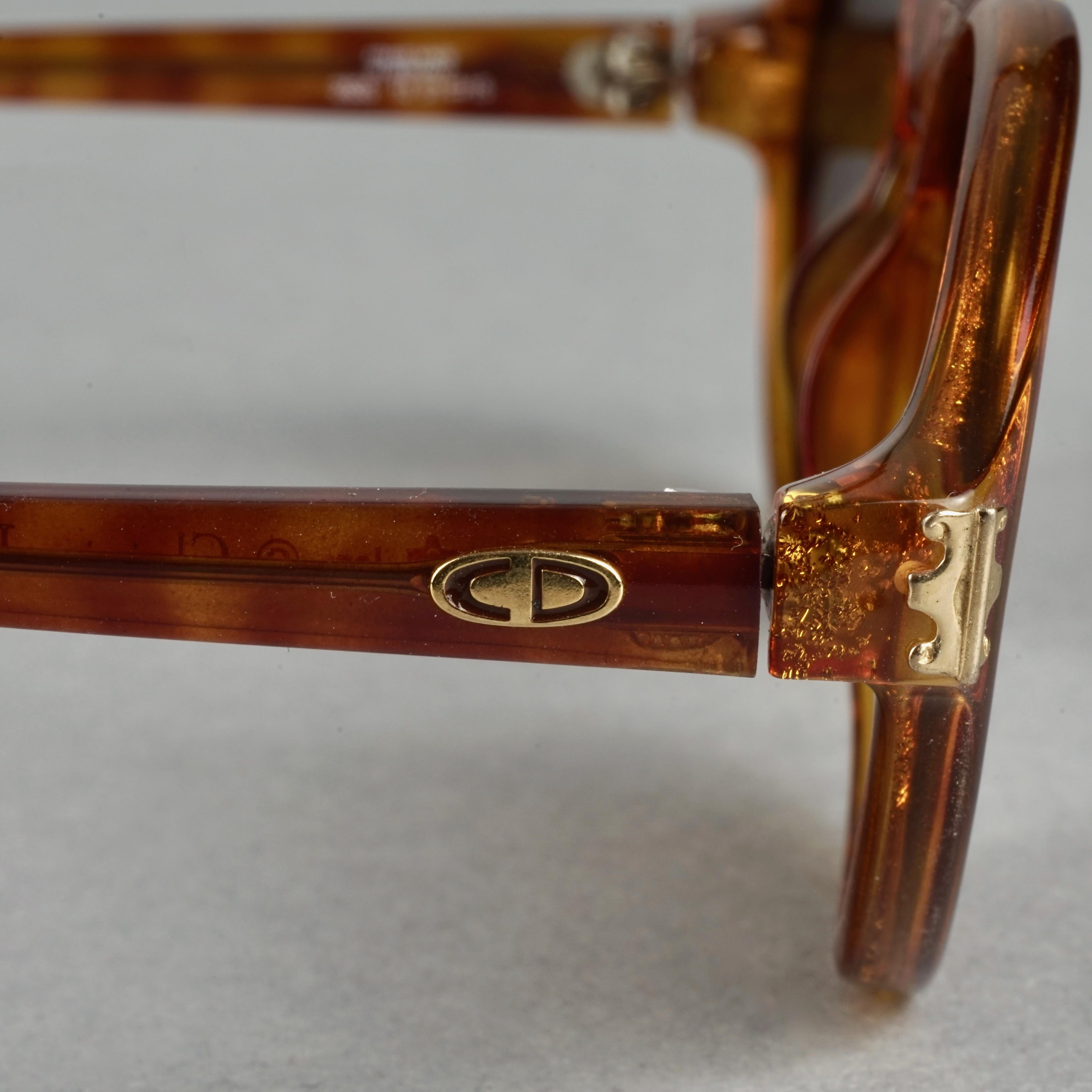 Vintage CHRISTIAN DIOR Logo Insignia Tortoiseshell Sunglasses For Sale 6
