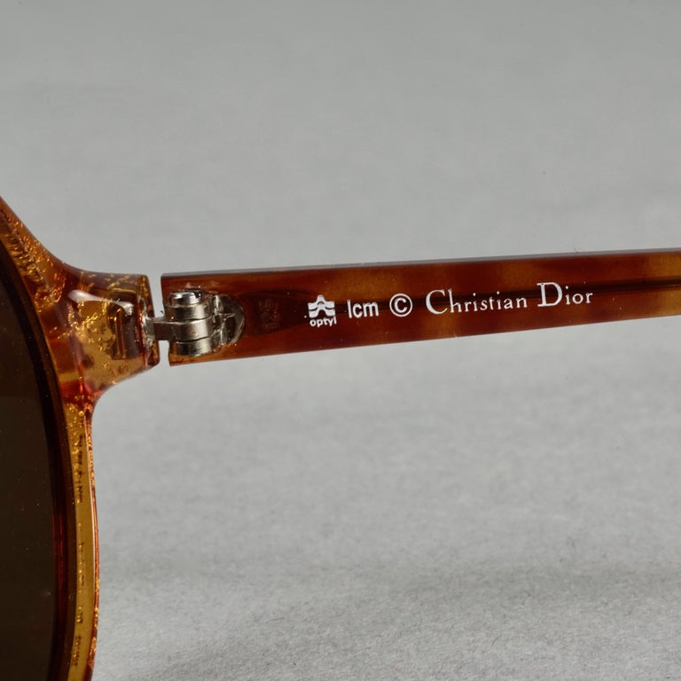 Vintage CHRISTIAN DIOR Logo Insignia Tortoiseshell Sunglasses For Sale 7