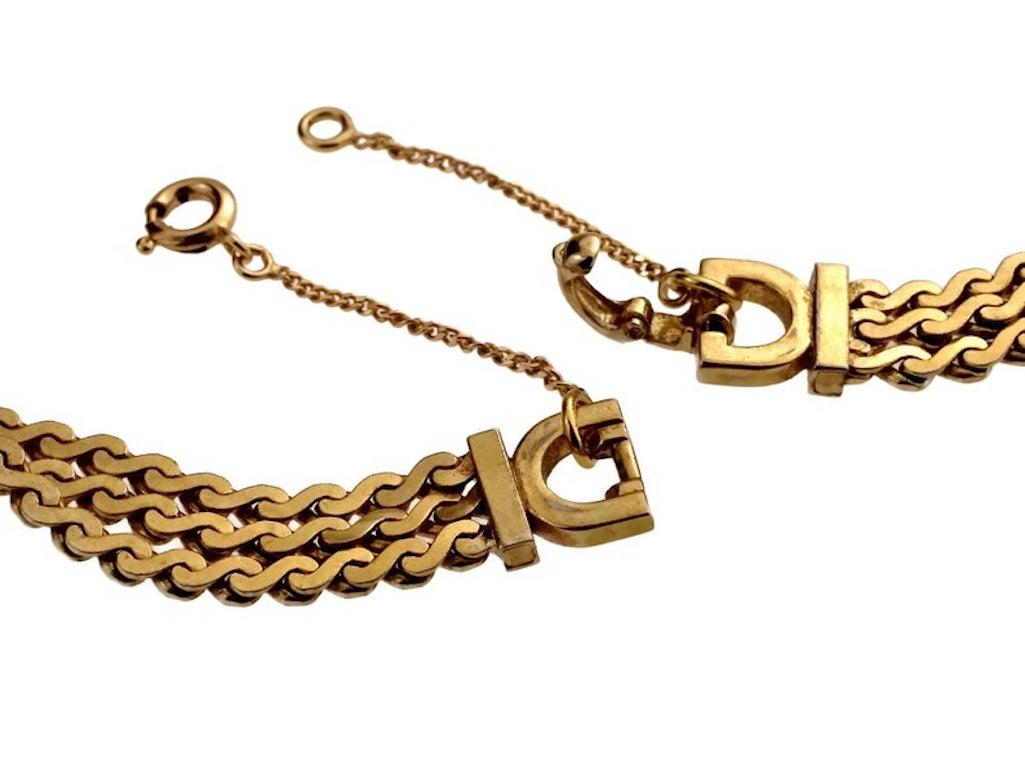 Vintage CHRISTIAN DIOR Logo Multi Strand Chain Necklace 3