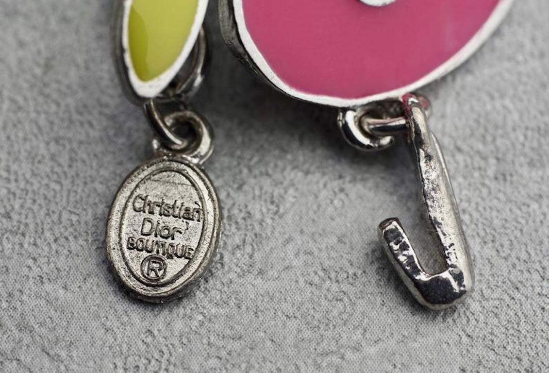 Women's Vintage CHRISTIAN DIOR Logo Pop Enamel Apple Necklace