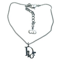 Vintage CHRISTIAN DIOR logo silve tone designer runway bracelet