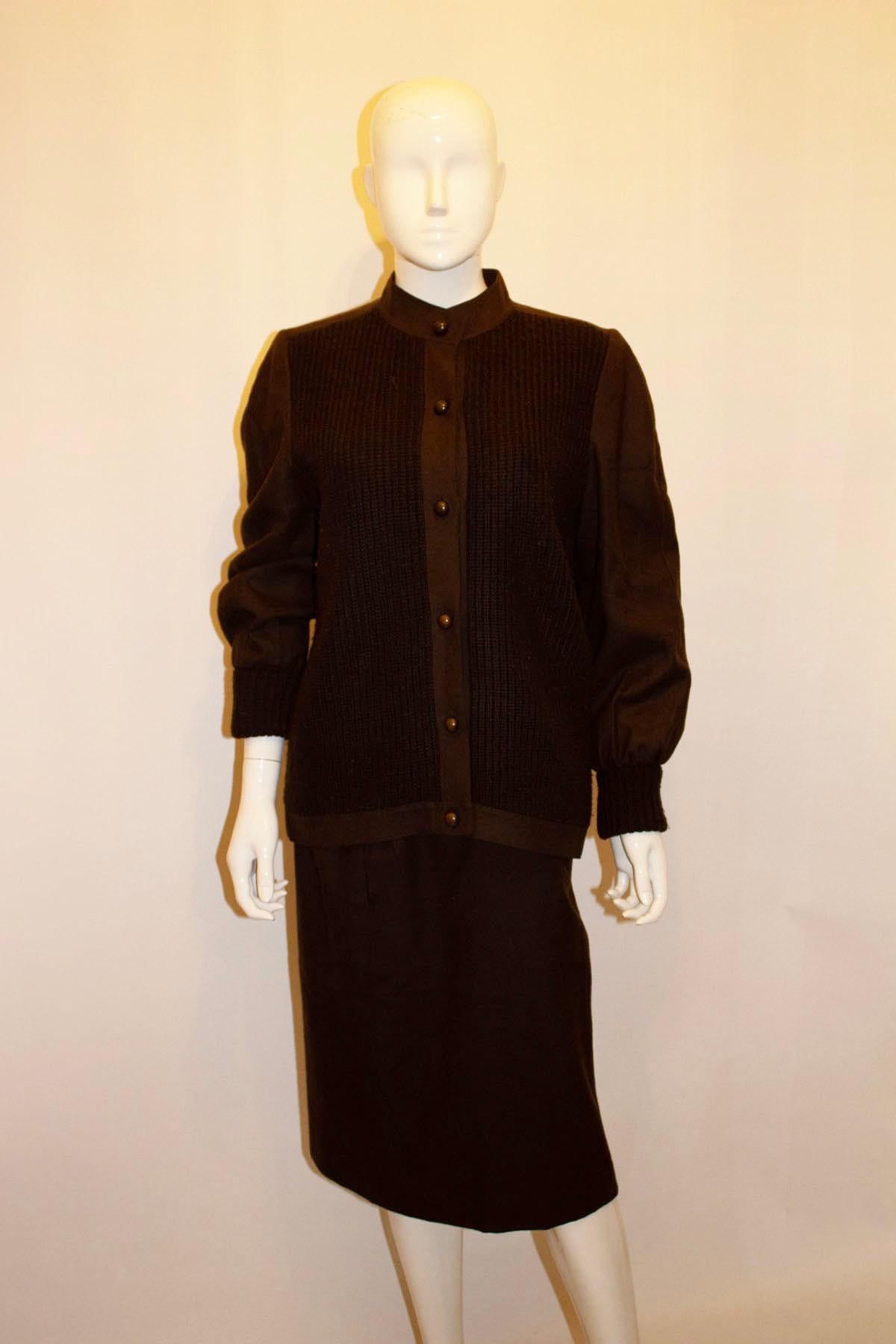 Vintage Christian Dior London Jacket and Skirt For Sale 1