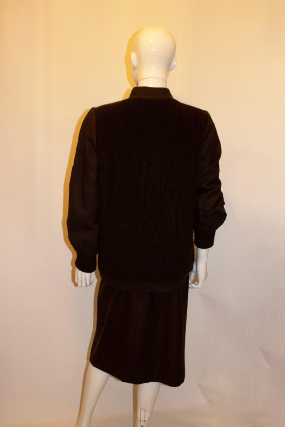 Vintage Christian Dior London Jacket and Skirt For Sale 3