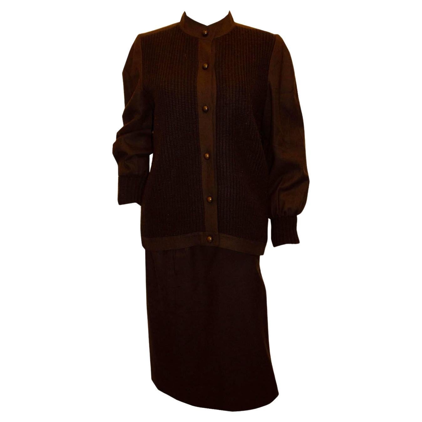 Vintage Christian Dior London Jacket and Skirt For Sale
