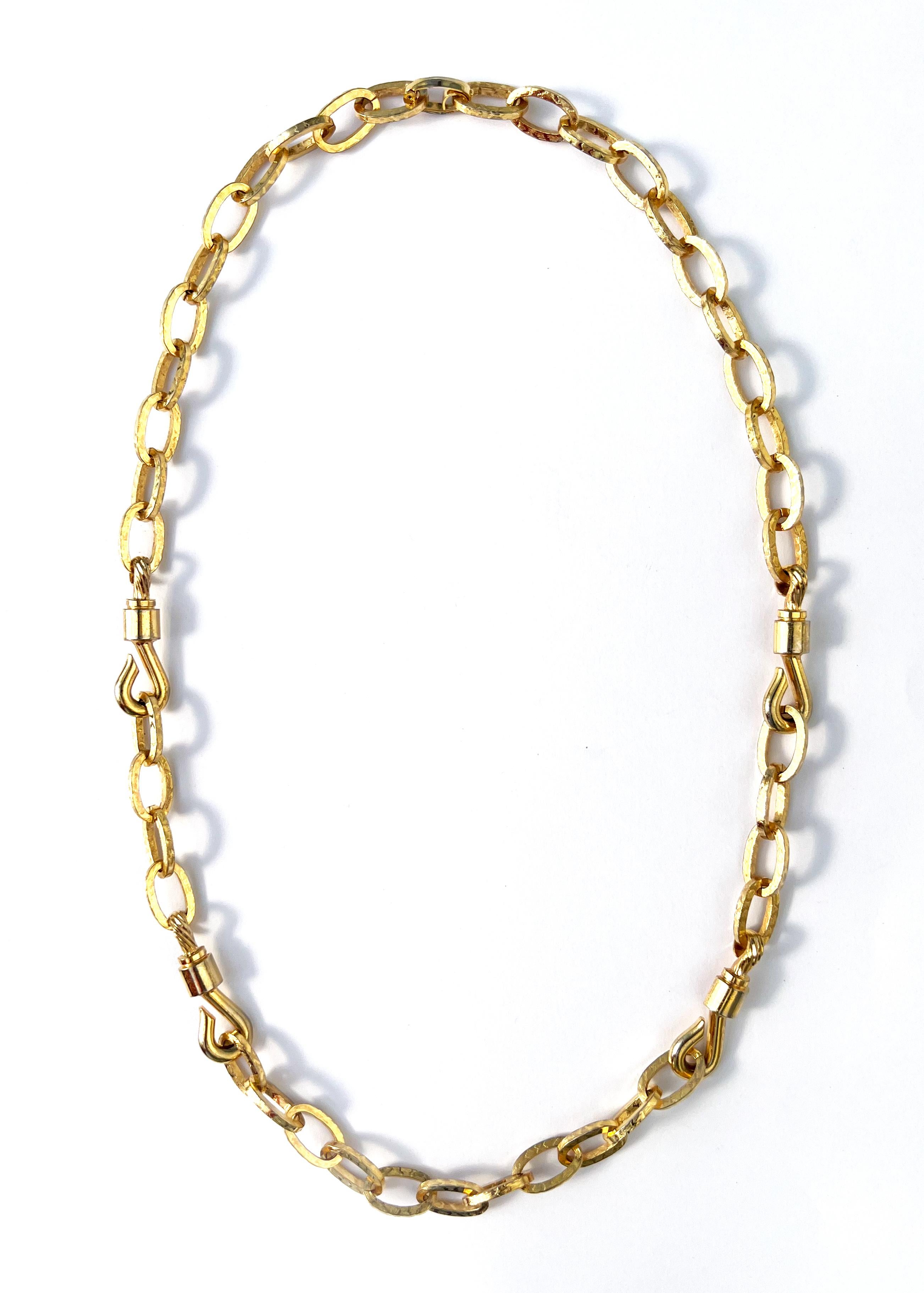 Modern Vintage Christian Dior Long Chain Necklace with Hook Details, 1972 For Sale