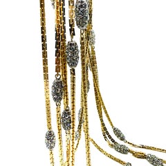 Vintage Christian Dior Long Crystal Chain Bib 1973