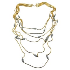 Vintage Christian Dior Long Crystal Chain Bib 1973