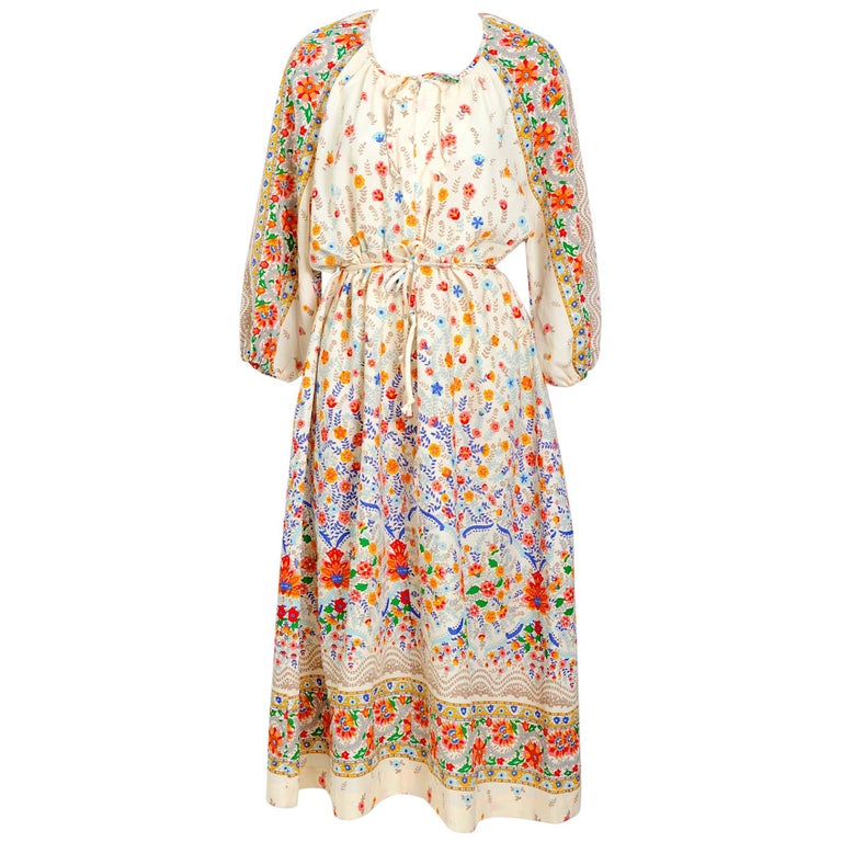 Vintage Christian Dior lounge wear floral boho dress at 1stDibs | where ...
