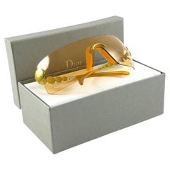 Vintage Christian Dior Millenium Amber Gold Bubble Wrap Sunglasses Fall 2000 Y2K