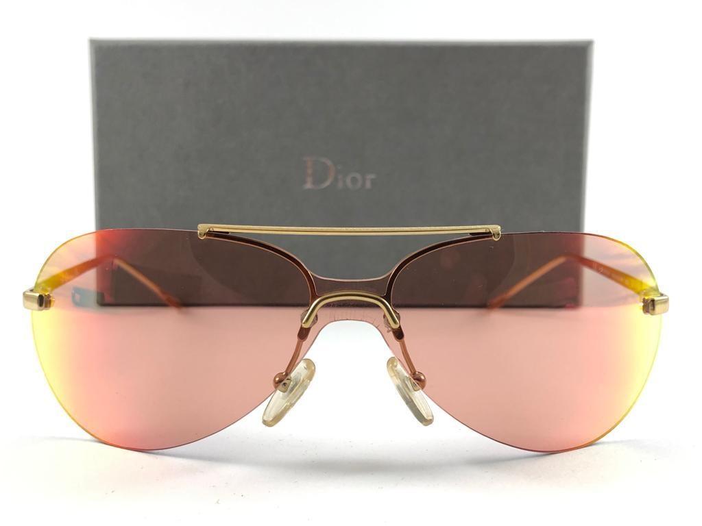 Vintage Christian Dior Mini Aviator Bubble Wrap Sunglasses Fall 2000 Y2K For Sale 5
