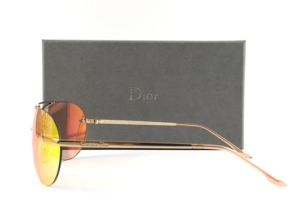 Gray Vintage Christian Dior Mini Aviator Bubble Wrap Sunglasses Fall 2000 Y2K For Sale