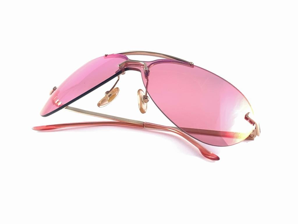 Christian Dior Mini Aviator Pink Bubble Wrap Sunglasses automne 2000 Y2K en vente 9