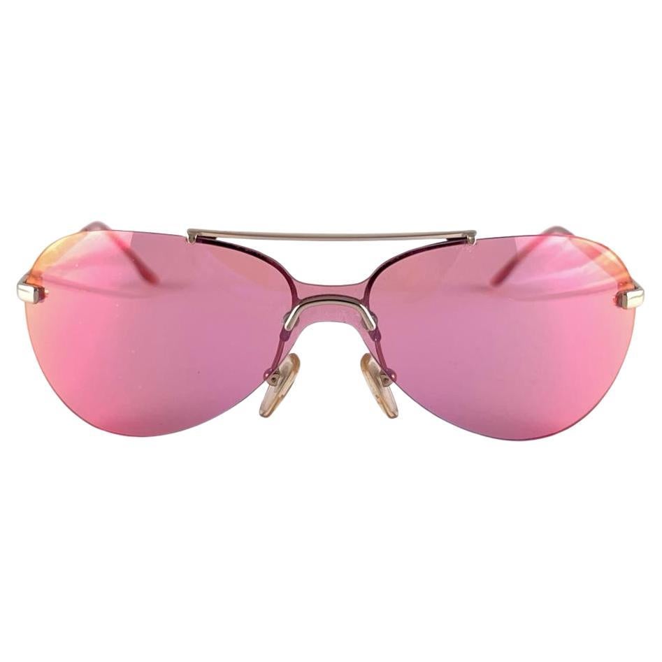 Vintage Christian Dior Mini Aviator Rosa Blasen-Wickel-Sonnenbrille Herbst 2000 Y2K im Angebot