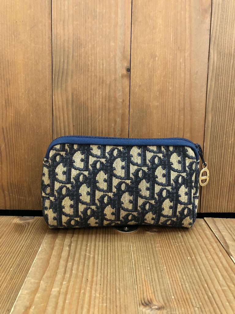 Neceser Vintage CHRISTIAN DIOR Mini Trotter Jacquard Azul Marino en venta en 1stDibs neceser dior hombre neceser hombre dior rinonera dior hombre