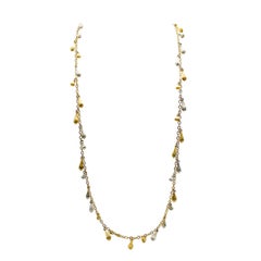 Vintage Christian Dior Mixed Metals Long Droplet Necklace 1970s