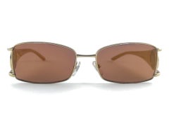 Vintage Versace  Mod1131 Sleek Gold Frame 2000'S Sunglasses Italy Y2K