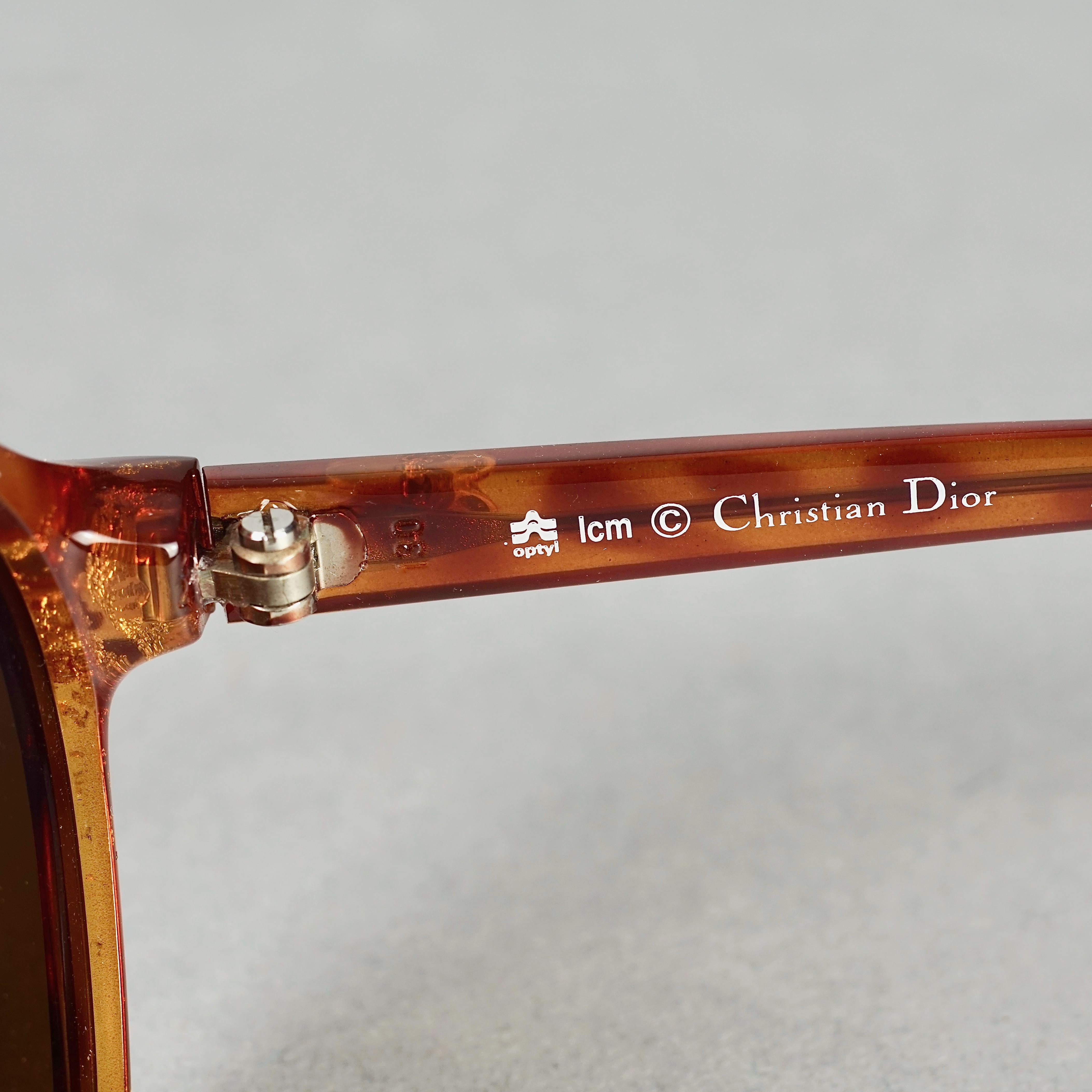 Vintage CHRISTIAN DIOR Monogram Insignia Tortoiseshell Sunglasses 2