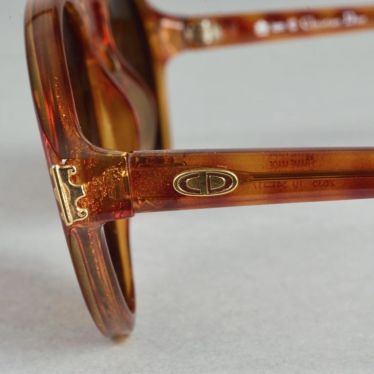 Vintage CHRISTIAN DIOR Monogram Insignia Tortoiseshell Sunglasses For Sale 4
